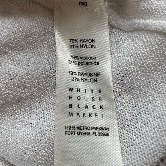 White House Black Market Size L White Sleeveless Tiered Ruffled Tank Sweater Top - Picture 8 of 16